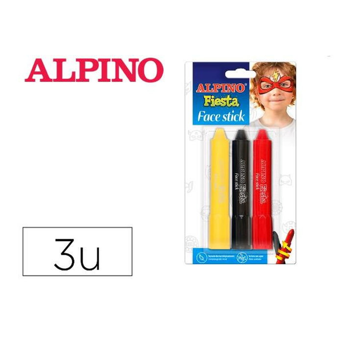 Alpino Barra de maquillaje alpino fiesta face stick super heroes colores surtidos, 3 unidades Alpino Barra de maquillaje alpino fiesta face stick super heroes colores surtidos, 3 unidades