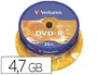 Verbatim DVD-R Capacidad 4.7GB Velocidad 16x 120 Min Tarrina de 25 Unidades