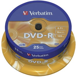 Verbatim DVD-R Advanced AZO 4,7 GB 16x (Tarrina de 25 unidades) Matt Silver