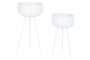 DKD Home Decor Set de 2 Maceteros de Metal Blanco