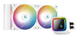 DeepCool LS520 WH Sistema de refrigeración líquida CPU AIO, Radiador 240mm, 2 Ventiladores RGB de 120mm, Blanco, Compatible con Intel LGA1700/1200 y AMD AM5/AM4, R-LS520-WHAMNT-G-1