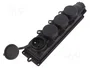 PAWBOL Tomacorriente de alimentación AC 2P+PE 16A 250VAC Negro