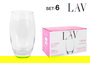 Lav Set de 6 Vasos de Vidrio Empire 510 ml (8x8x15 cm por vaso) - Conjunto para Bebida (8 Cajas)