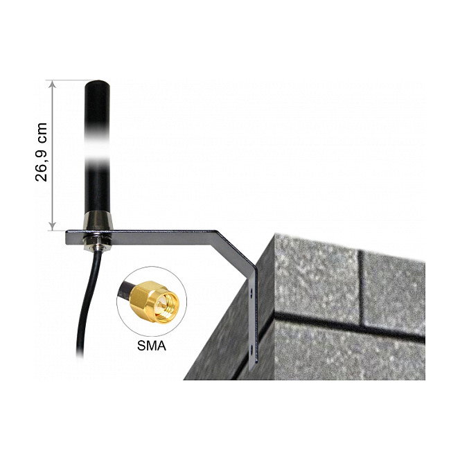 DeLOCK 89529 Antena LTE UMTS GSM omnidireccional con cable de 3 m