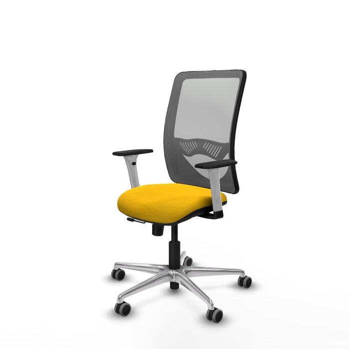 PIQUERAS Y CRESPO Silla de oficina Zulema con mecanismo Sincro/Traslack, Amarillo y Gris