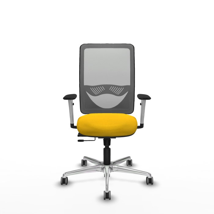 PIQUERAS Y CRESPO Silla de oficina Zulema con mecanismo Sincro/Traslack, Amarillo y Gris