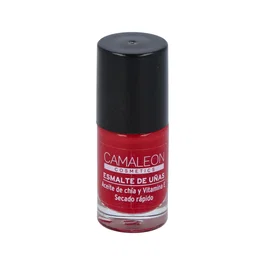 Camaleon Cosmetics Esmalte de Uñas Rojo 6ml Secado Rápido Larga Duración Acabado Brillo Vegano Cruelty Free