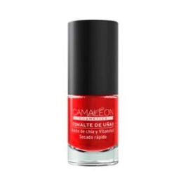Camaleon Cosmetics Esmalte de Uñas Rojo 6ml Secado Rápido Larga Duración Acabado Brillo Vegano Cruelty Free