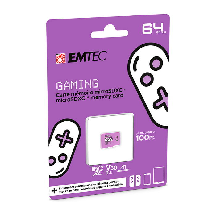 Emtec CARD m64GB UHS-I U3 V30 A1 Gaming Purple Emtec CARD m64GB UHS-I U3 V30 A1 Gaming Purple