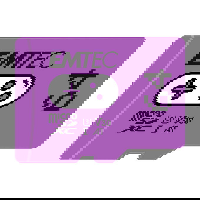 Emtec CARD m64GB UHS-I U3 V30 A1 Gaming Purple Emtec CARD m64GB UHS-I U3 V30 A1 Gaming Purple