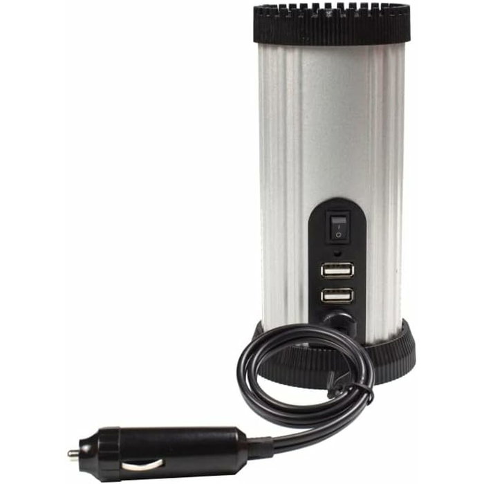 Gembird EG-PWC150-01 Adaptador e Inversor de Corriente Auto 150 W Negro, Gris