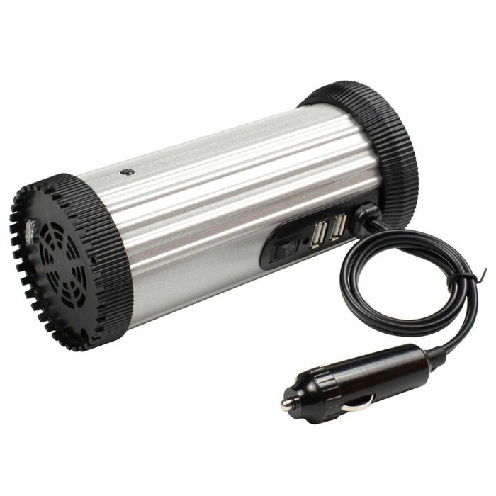 Gembird EG-PWC150-01 Adaptador e Inversor de Corriente Auto 150 W Negro, Gris