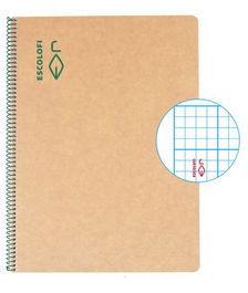 Bloc Escolofi Green Tapa Dura A4 50H Mm 3X3X16 80G Reciclado Con Margen Verde (Set de 5)