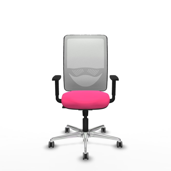 PIQUERAS Y CRESPO Silla de oficina Zulema Rosa y Blanco con Mecanismo Sincro