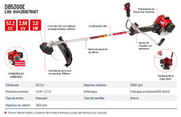 BELLOTA Desbrozadora Jardín Ultra Easy Start 53,2 cc DB5300E