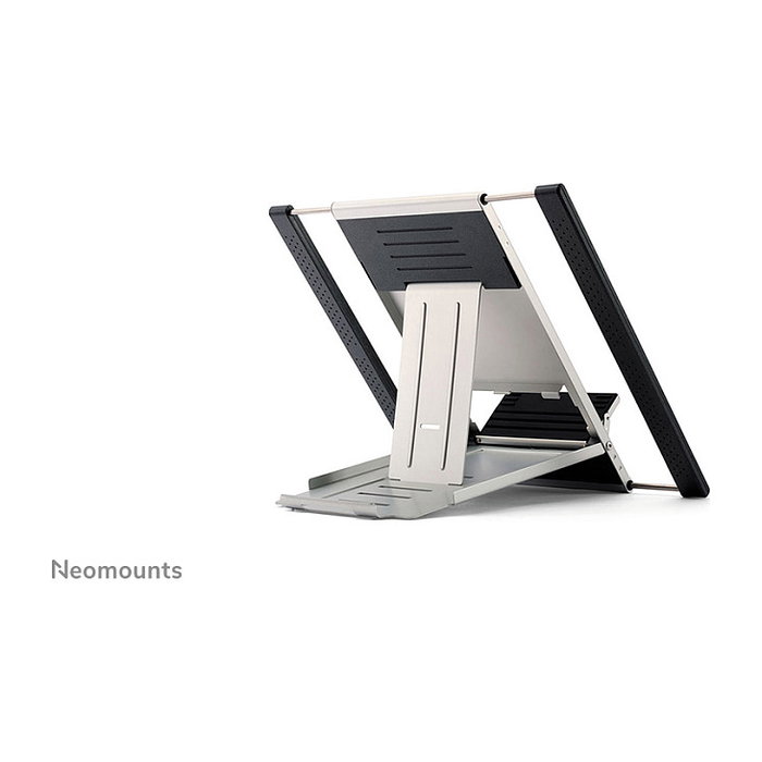 Newstar Soporte Articulado para Portátil y Tablet NSLS100, Ajustable 10-22 Pulgadas, Plegable, Hasta 5 KG, Plata, Aluminio