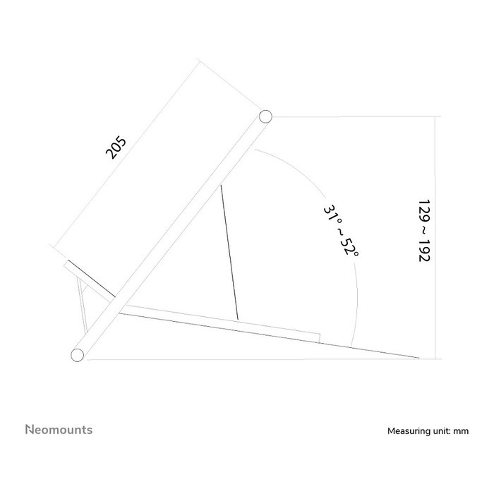 Newstar Soporte Articulado para Portátil y Tablet NSLS100, Ajustable 10-22 Pulgadas, Plegable, Hasta 5 KG, Plata, Aluminio