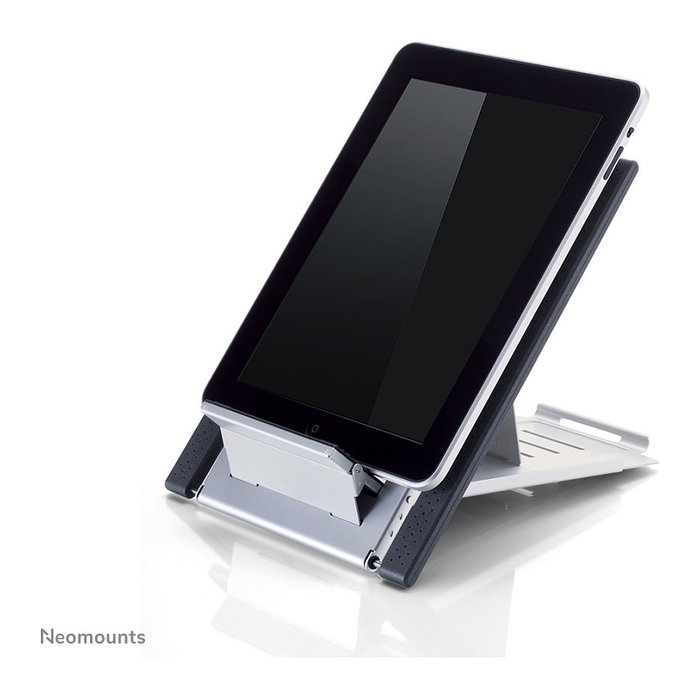 Newstar Soporte Articulado para Portátil y Tablet NSLS100, Ajustable 10-22 Pulgadas, Plegable, Hasta 5 KG, Plata, Aluminio