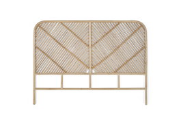 GINER Y COLOMER - Cabecero de Ratán 150 cm, Fabricado a Mano, Natural, Altura 120 cm, Cabecero Artesanal para Cama