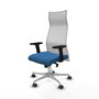 PIQUERAS Y CRESPO Sillón Albacete Azul claro y Blanco con Mecanismo Sincro y Base de Aluminio