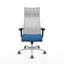 PIQUERAS Y CRESPO Sillón Albacete Azul claro y Blanco con Mecanismo Sincro y Base de Aluminio
