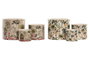 DKD Home Decor Macetero Tropical Verde Multicolor Cerámica 13.6 x 11.8 x 13.6 cm Set de 3