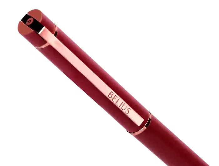 Belius Boligrafo Rose Aluminio Color Burdeos / Oro Rosa Tinta Azul Caja de Diseño 1 mm