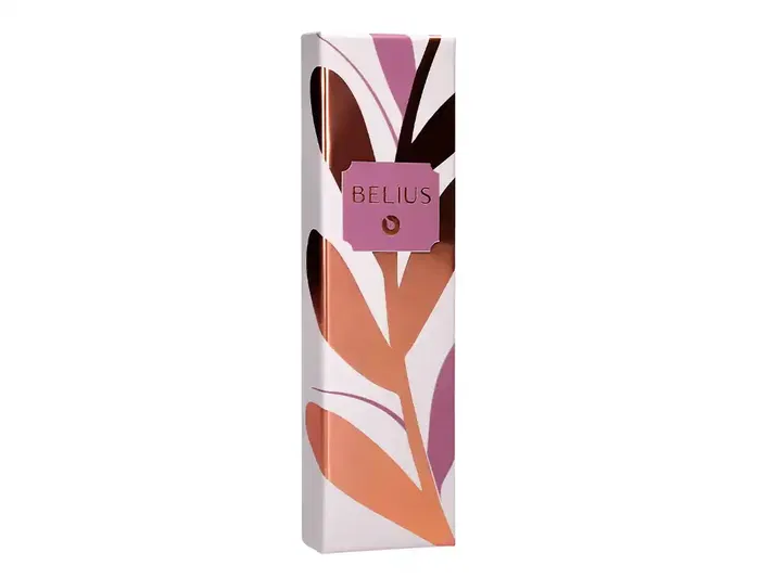 Belius Boligrafo Rose Aluminio Color Burdeos / Oro Rosa Tinta Azul Caja de Diseño 1 mm