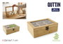 Inde Caja para té de bambú - 22,2 cm x 17,2 cm x 7,8 cm (12 Unidades)