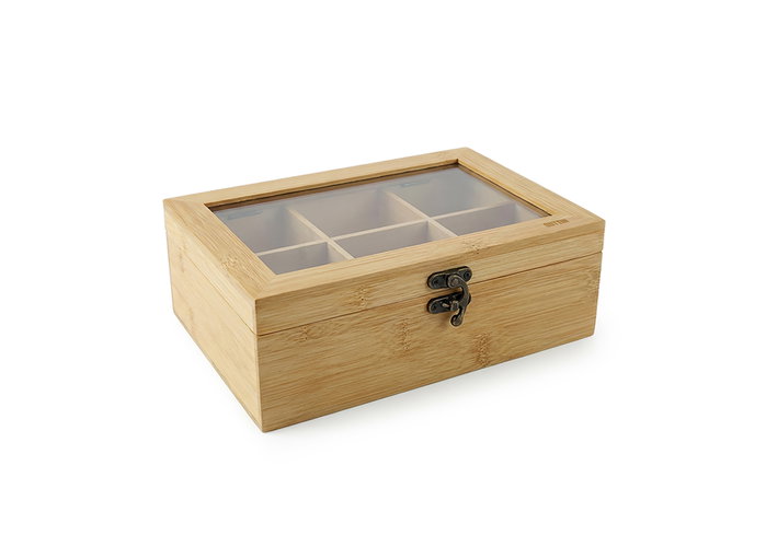 Inde Caja para té de bambú - 22,2 cm x 17,2 cm x 7,8 cm (12 Unidades)