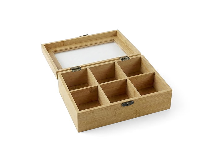 Inde Caja para té de bambú - 22,2 cm x 17,2 cm x 7,8 cm (12 Unidades)