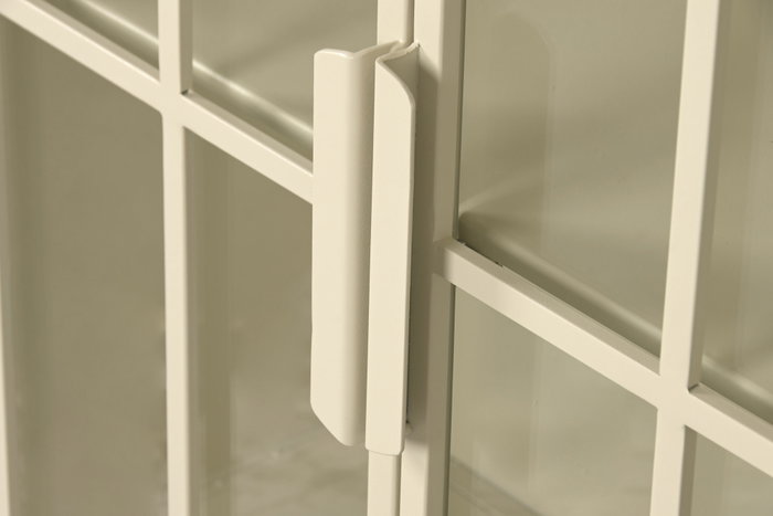 DKD Home Decor Aparador de Metal y Cristal Templado Crema DKD Home Decor Aparador de Metal y Cristal Templado Crema