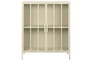 DKD Home Decor Aparador de Metal y Cristal Templado Crema