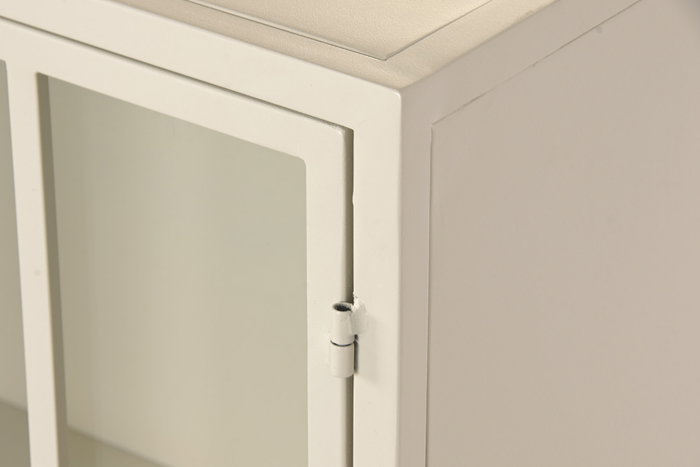 DKD Home Decor Aparador de Metal y Cristal Templado Crema DKD Home Decor Aparador de Metal y Cristal Templado Crema