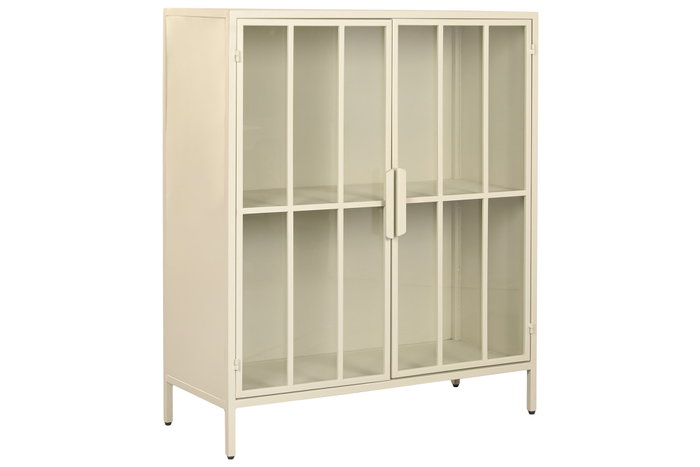 DKD Home Decor Aparador de Metal y Cristal Templado Crema DKD Home Decor Aparador de Metal y Cristal Templado Crema