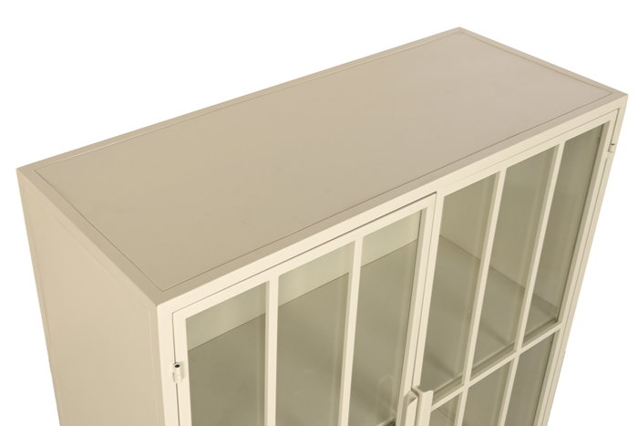 DKD Home Decor Aparador de Metal y Cristal Templado Crema DKD Home Decor Aparador de Metal y Cristal Templado Crema