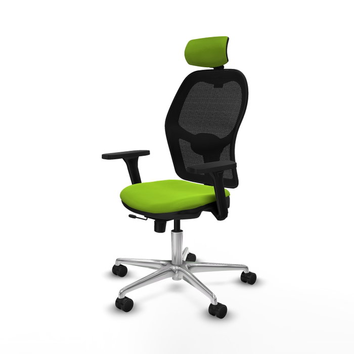 PIQUERAS Y CRESPO Silla de oficina Jorquera con mecanismo Sincro/Traslack Pistacho y Negro