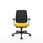 PIQUERAS Y CRESPO Silla de oficina Alares traslack con malla negra y asiento amarillo