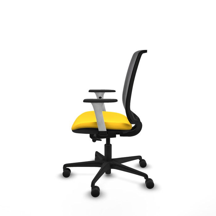 PIQUERAS Y CRESPO Silla de oficina Alares traslack con malla negra y asiento amarillo
