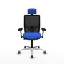 PIQUERAS Y CRESPO Silla de oficina Yunquera con mecanismo Sincro/Traslack, Azul y Negro