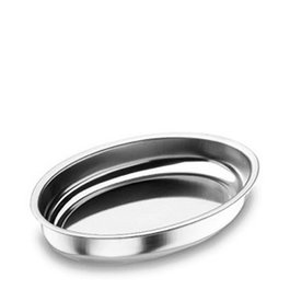 Inoxibar Berlin Fuente Oval, Fuente de Acero Inoxidable con Acabado Honda, Dimensiones 40x26 cm