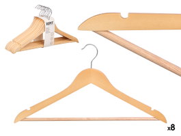 KIPIT Set de 12 Perchas de Madera y Metal