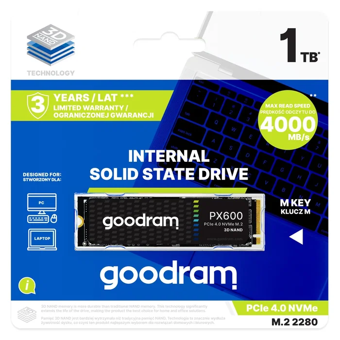 Goodram PX600 1 TB M.2 NVMe PCIe 4.0 x4 Goodram PX600 1 TB M.2 NVMe PCIe 4.0 x4