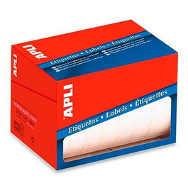 Apli C-Romos Etiquetas Blancas para Precios 13x50 mm, para Escritura Manual, Adhesivo Permanente, Rollo de 2100 Unidades