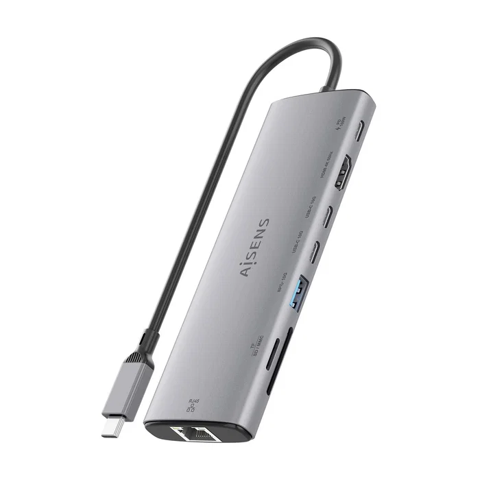 Aisens USB-C Dock 8 en 1 ASUC-8P033-GR Gris con HDMI, RJ45 y PD 100W Aisens USB-C Dock 8 en 1 ASUC-8P033-GR Gris con HDMI, RJ45 y PD 100W