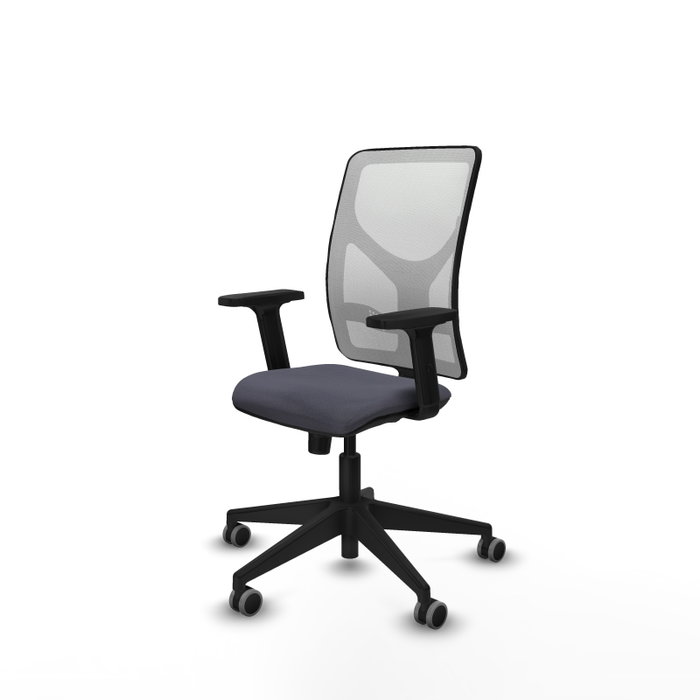 PIQUERAS Y CRESPO Silla de oficina Motilla con mecanismo Sincro, Gris oscuro y Blanco