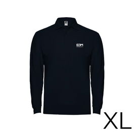 Edm Polo Negro Manga Larga Talla XL 65% Poliéster 35% Algodón