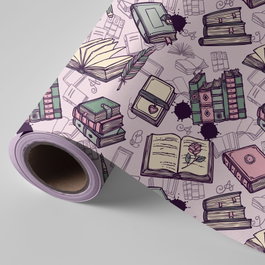 PRYSE Bobina papel regalo libros rosa 31cmx2kg