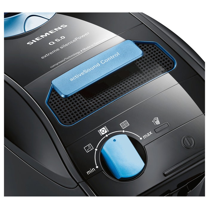 Siemens VSQ5X1230 Aspiradora Cilíndrica 850W, 4.5L Bolsa Polvo, Filtro HEPA, para Suelo Duro y Alfombra, 12.1m Cable