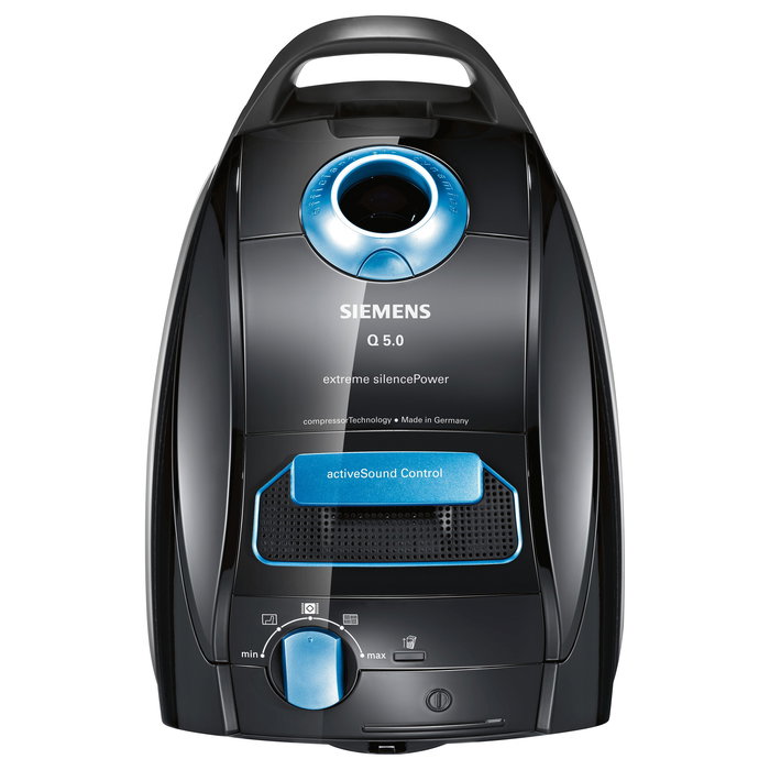 Siemens VSQ5X1230 Aspiradora Cilíndrica 850W, 4.5L Bolsa Polvo, Filtro HEPA, para Suelo Duro y Alfombra, 12.1m Cable